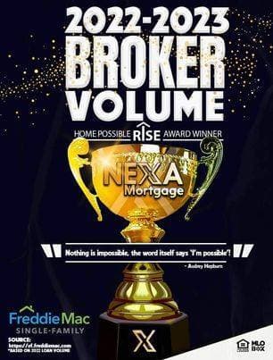 Freddie Mac Home Possible RISE Award recognition for NEXA Lending broker volume